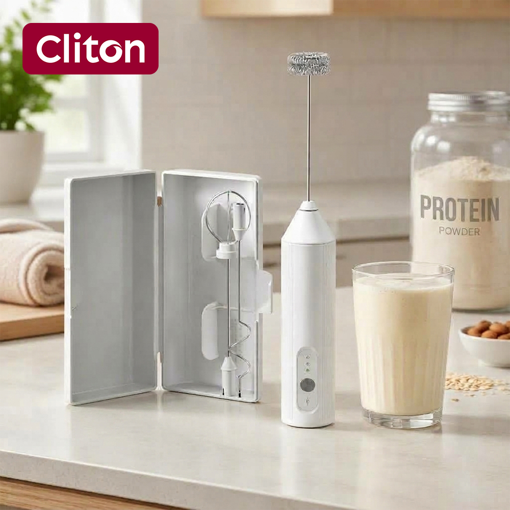 Electric Milk Frother Handheld - เครื่องตีฟองนมไฟฟ้าแบบพกพา ใช้พลังงานจาก USB หลายฟังก์ชัน พร้อมฐานเก็บ