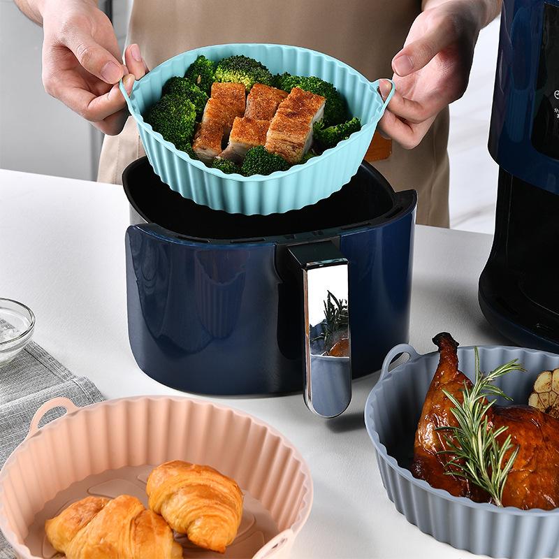 Air Fryer Silicone Pot Liner - ถาดซิลิโคนสำหรับหม้อทอดไร้น้ำมัน แผ่นรองอบ ตะกร้าทอด แผ่นรองหม้อ แผ่นรองย่าง ถาดอบพิซซ่า