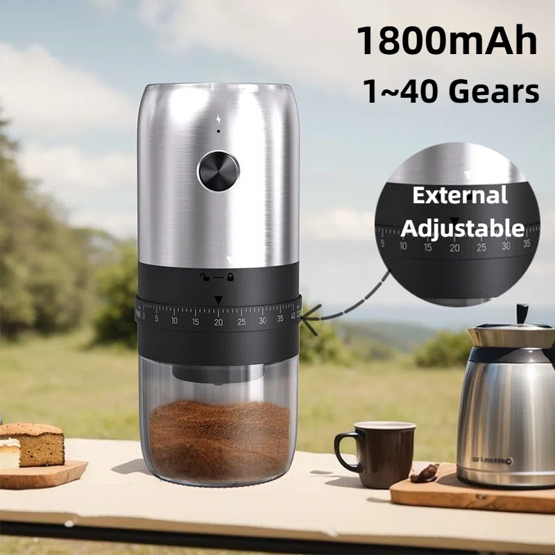 Portable Blender Usb Rechargeable - เครื่องบดกาแฟแบบพกพาไฟฟ้า USB ชาร์จบ้านกลางแจ้งเครื่องปั่นอาชีพปรับเมล็ดกาแฟบดสําหรับห้องครัว