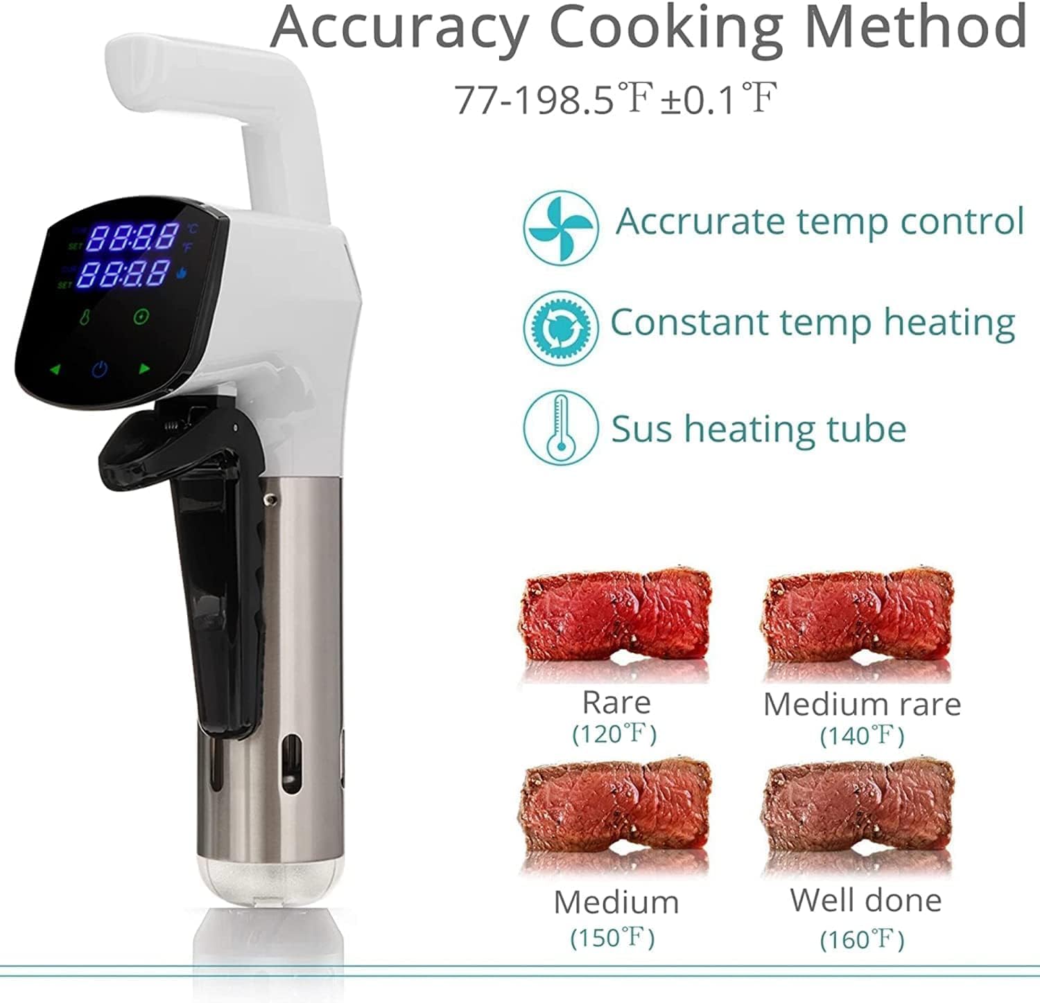เครื่องซูวีด SmartChef 1800W ค - Digital Sous Vide Precision Cooker บทวิจารณ์และราคา